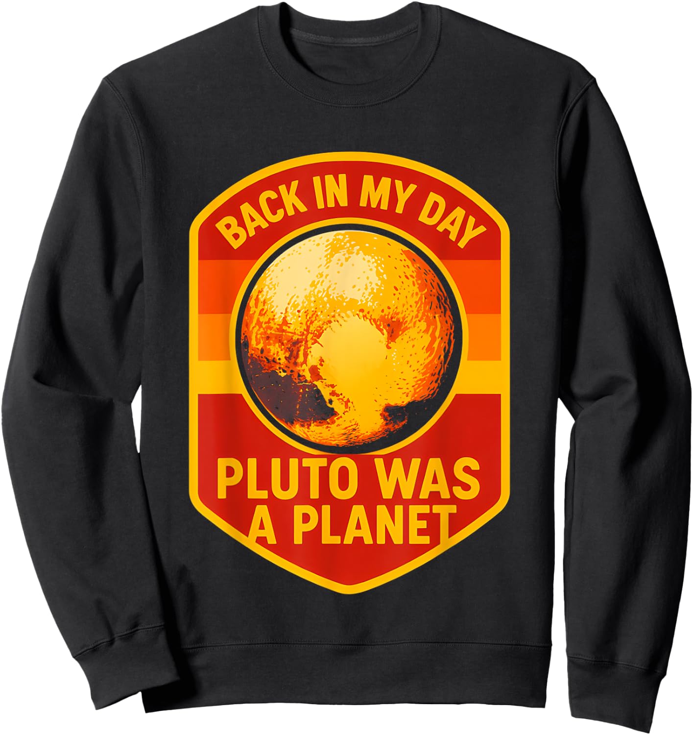 Pluto Retro Astronomy Fun Men's Planet Gazer Sweatshirt - Sweatshirt | Black