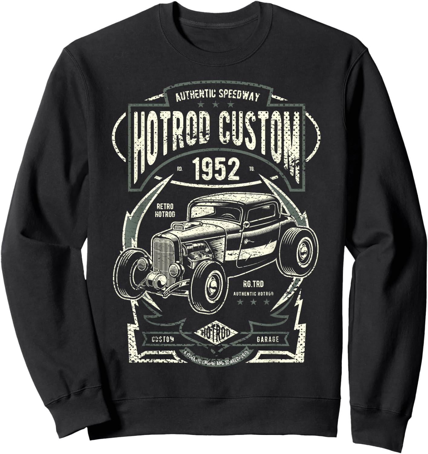 Vintage Hot Rod Custom Men Classic Car Sweatshirt - Sweatshirt | Black