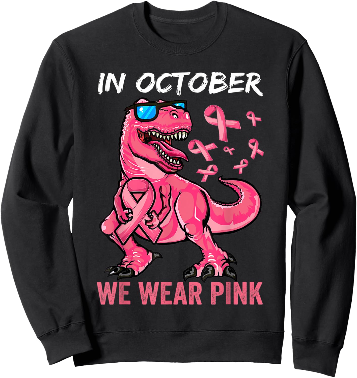 Breast Cancer Shirt for Boys, Breast Cancer Shirts for Kids Sweatshirt - Sweatshirt | Black