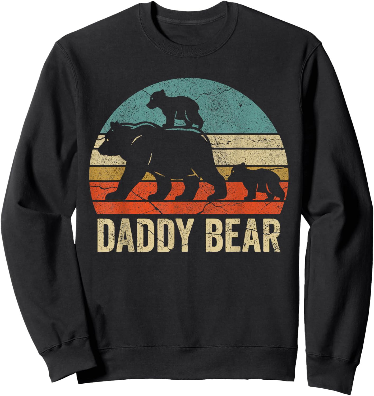 Daddy Bear 2 Cubs Shirt Daddy Bear Twins Dad 2 Kids Sweatshirt - Sweatshirt | Black