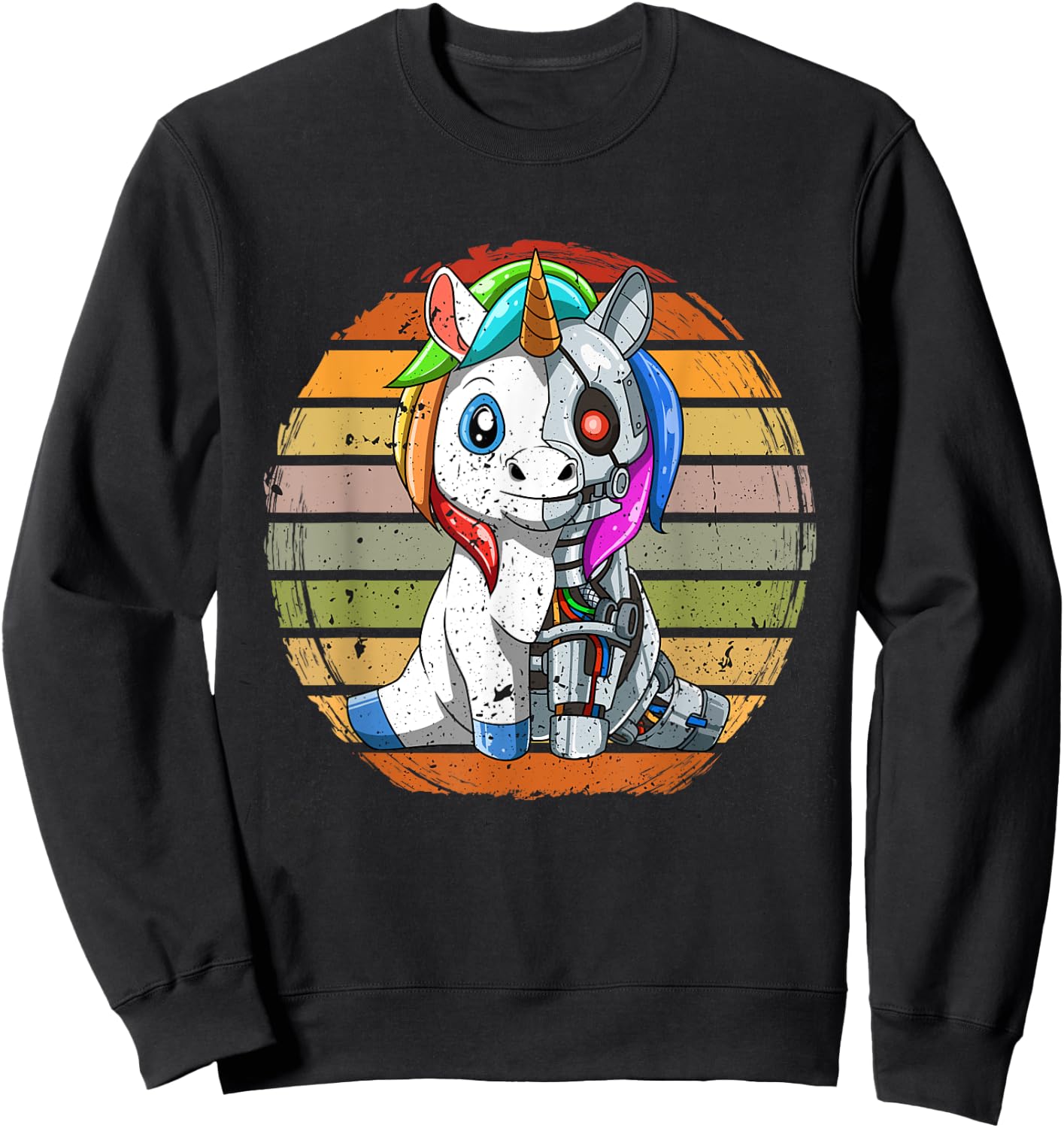 Grunge Unicorn Robot Robotic Cuddle Cyborg Sweatshirt - Sweatshirt | Black