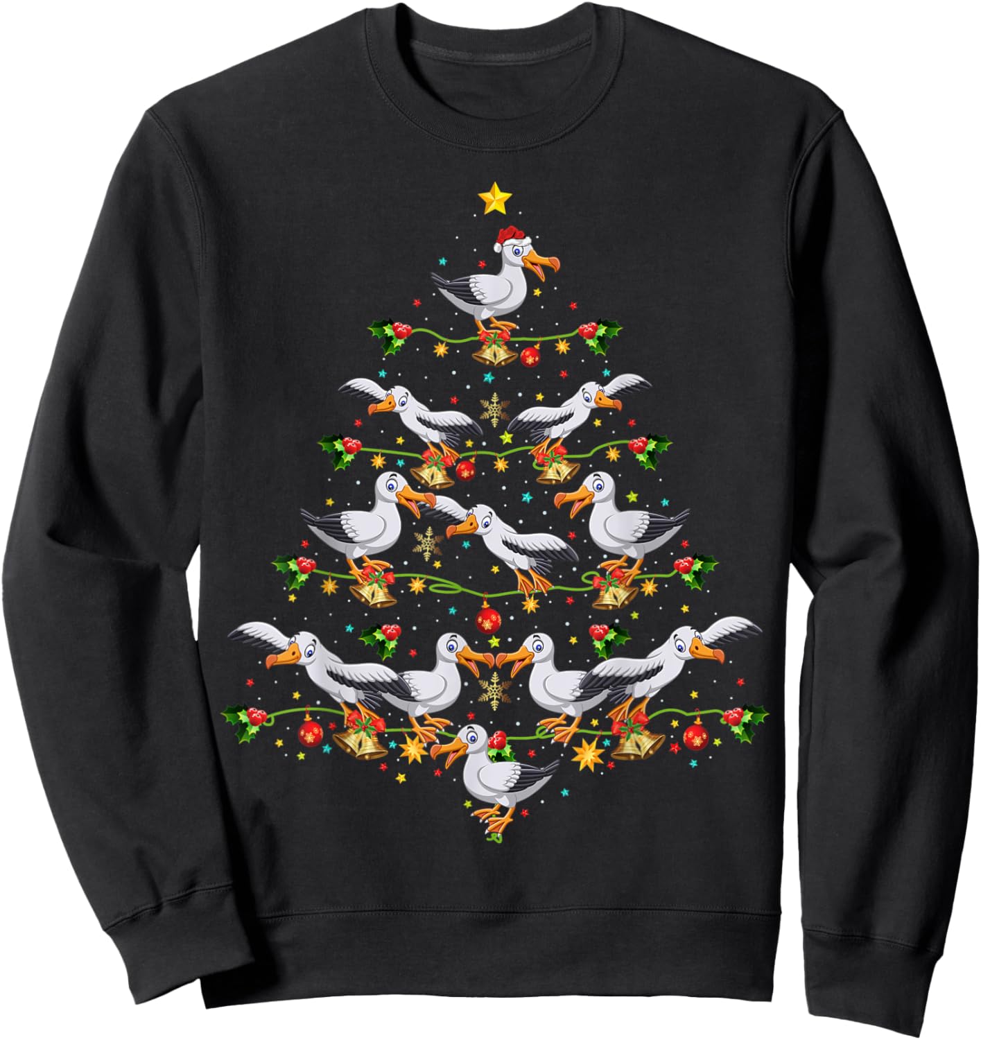 Albatrosses Bird Xmas Tree Gift Santa Albatrosses Christmas Sweatshirt - Sweatshirt | Black