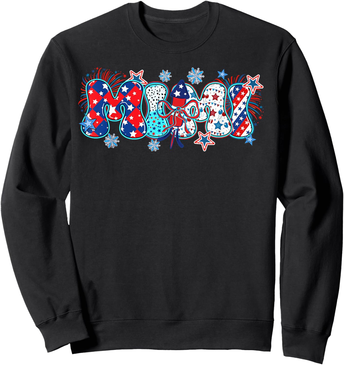 Mimi USA Patriotic 4th of july American Family Matching Sweatshirt - Sweatshirt | Black