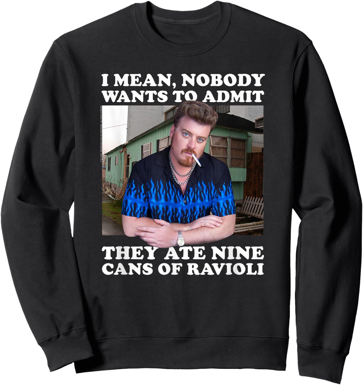 Ripple Junction x Trailer Park Boys Nine Cans of Ravioli Sweatshirt - Sweatshirt | Black