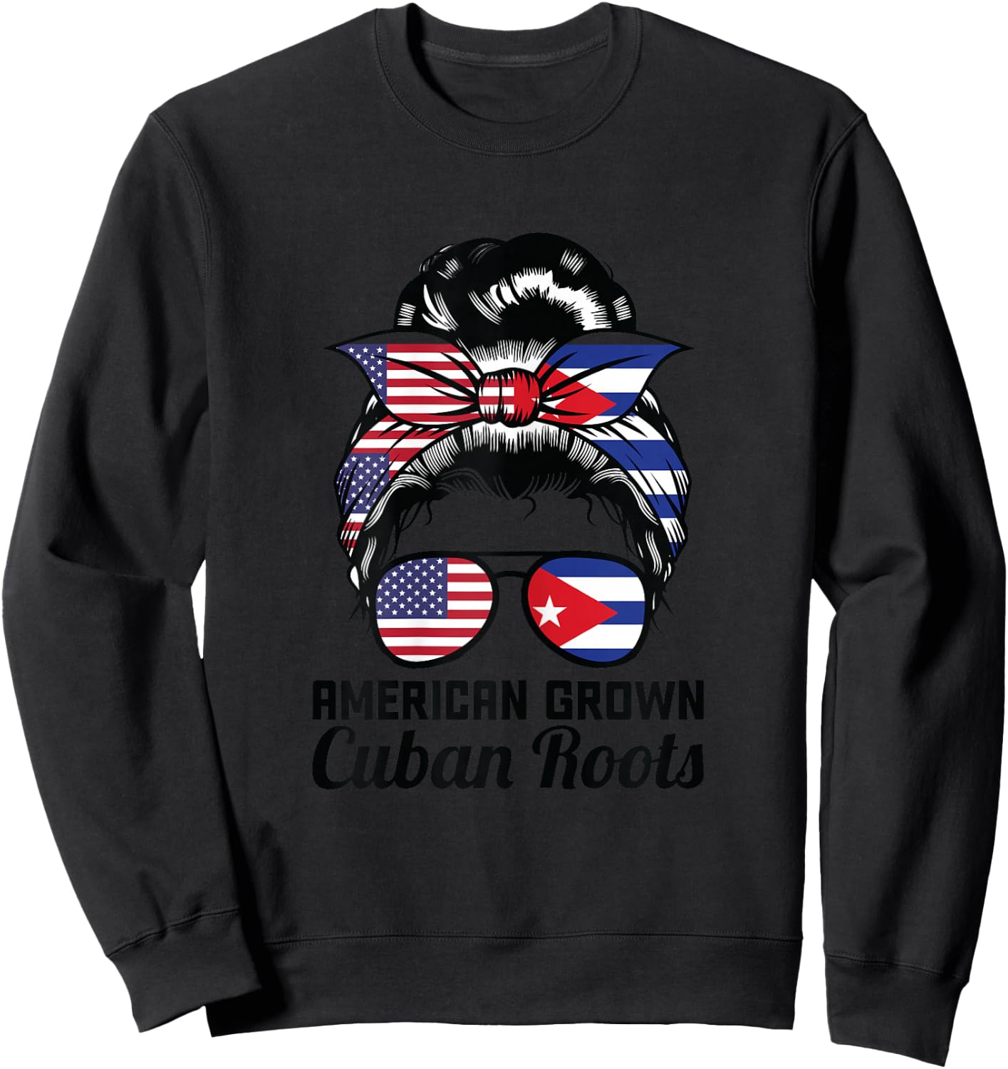 American Grown Cuban Roots Cuba Sweatshirt - Sweatshirt | Black