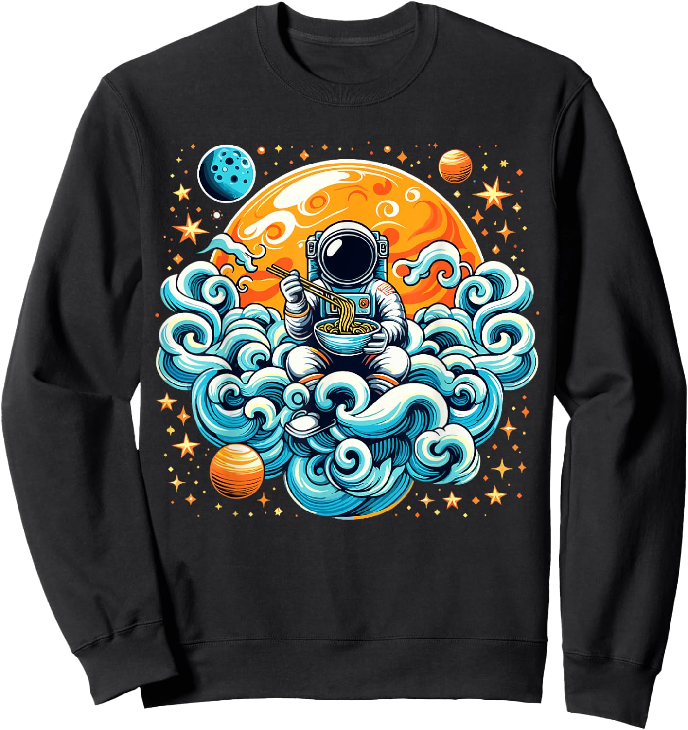 Astronaut Ramen Anime Space Astronaut Sweatshirt - Sweatshirt | Black