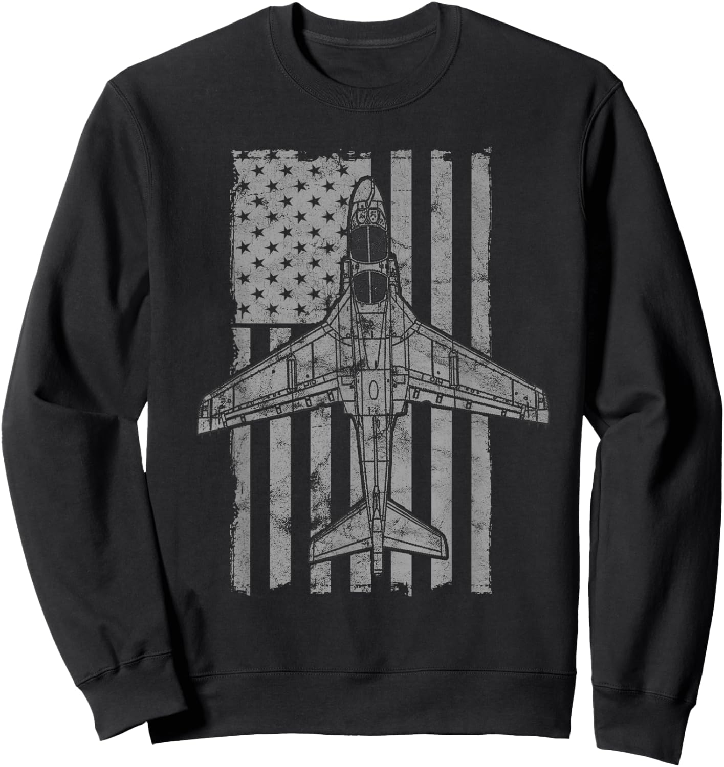 EA-6B Prowler Military Airplane Vintage Flag Sweatshirt - Sweatshirt | Black