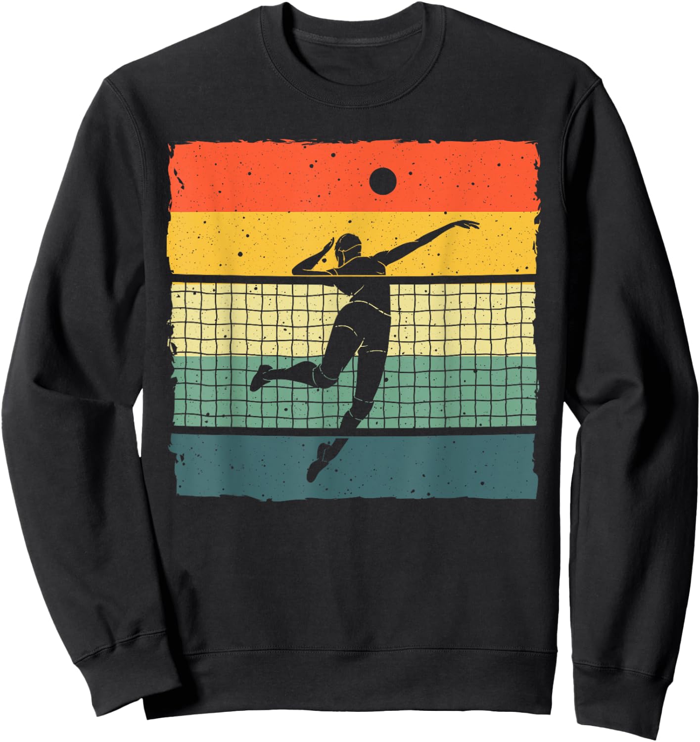 Vintage Volleyball Design Women Volleyball Player Sweatshirt - Sweatshirt | Black