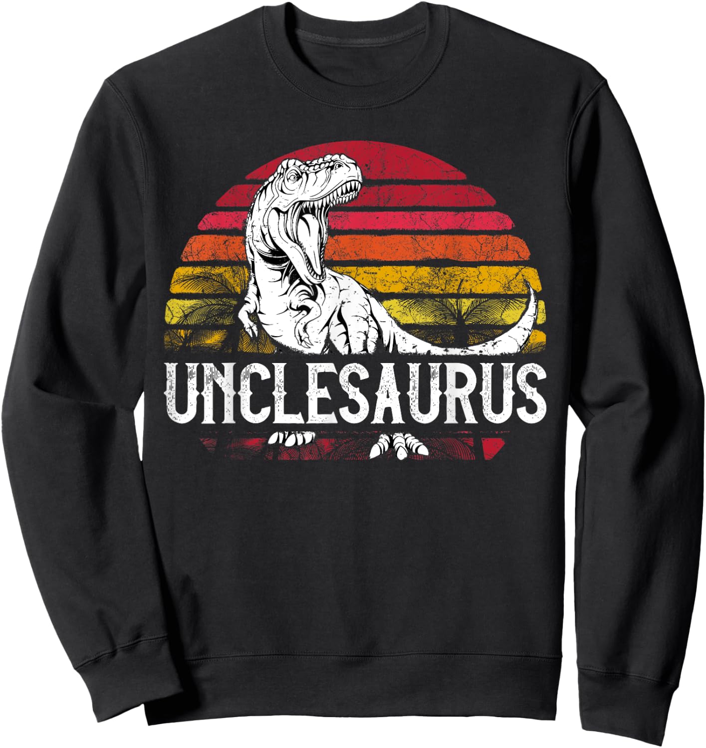 Father's Day Gift Unclesaurus Uncle Saurus T Rex Sweatshirt - Sweatshirt | Black