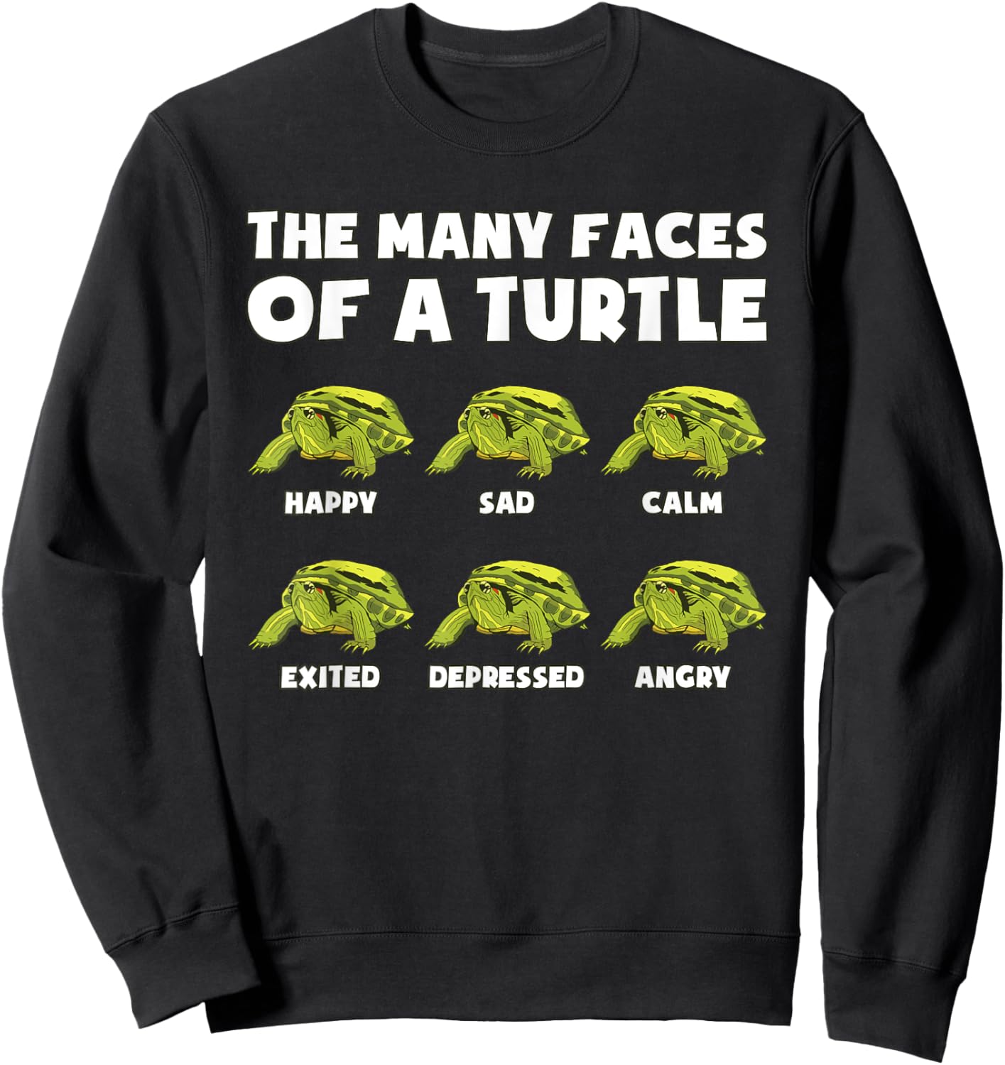 The Many Faces of a Turtle Sweatshirt - Sweatshirt | Black