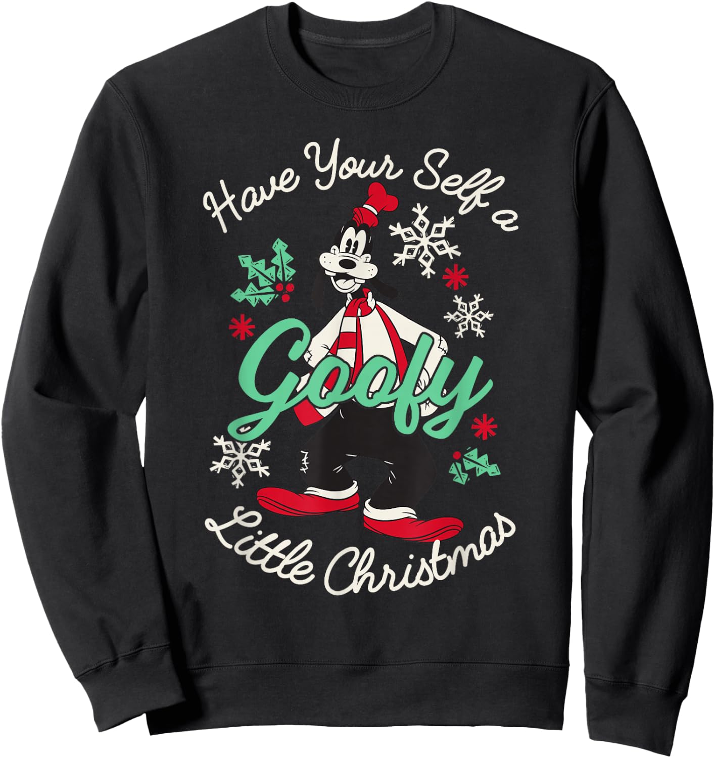 Disney Mickey and Friends Christmas Have A Goofy Christmas Sweatshirt - Sweatshirt | Black