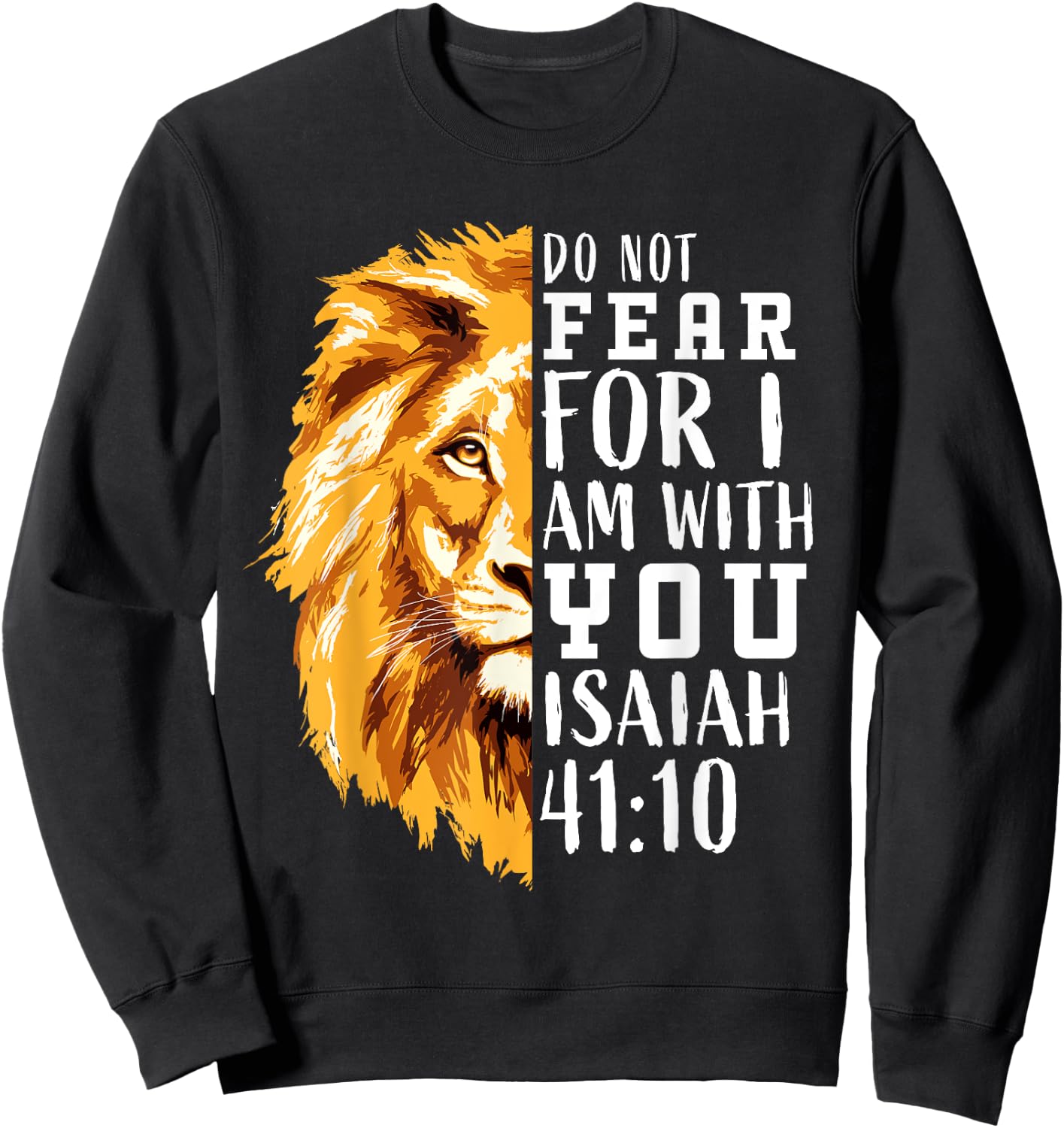 Christian Bible Verse Lion of Judah for Children and Boys Sweatshirt - Sweatshirt | Black