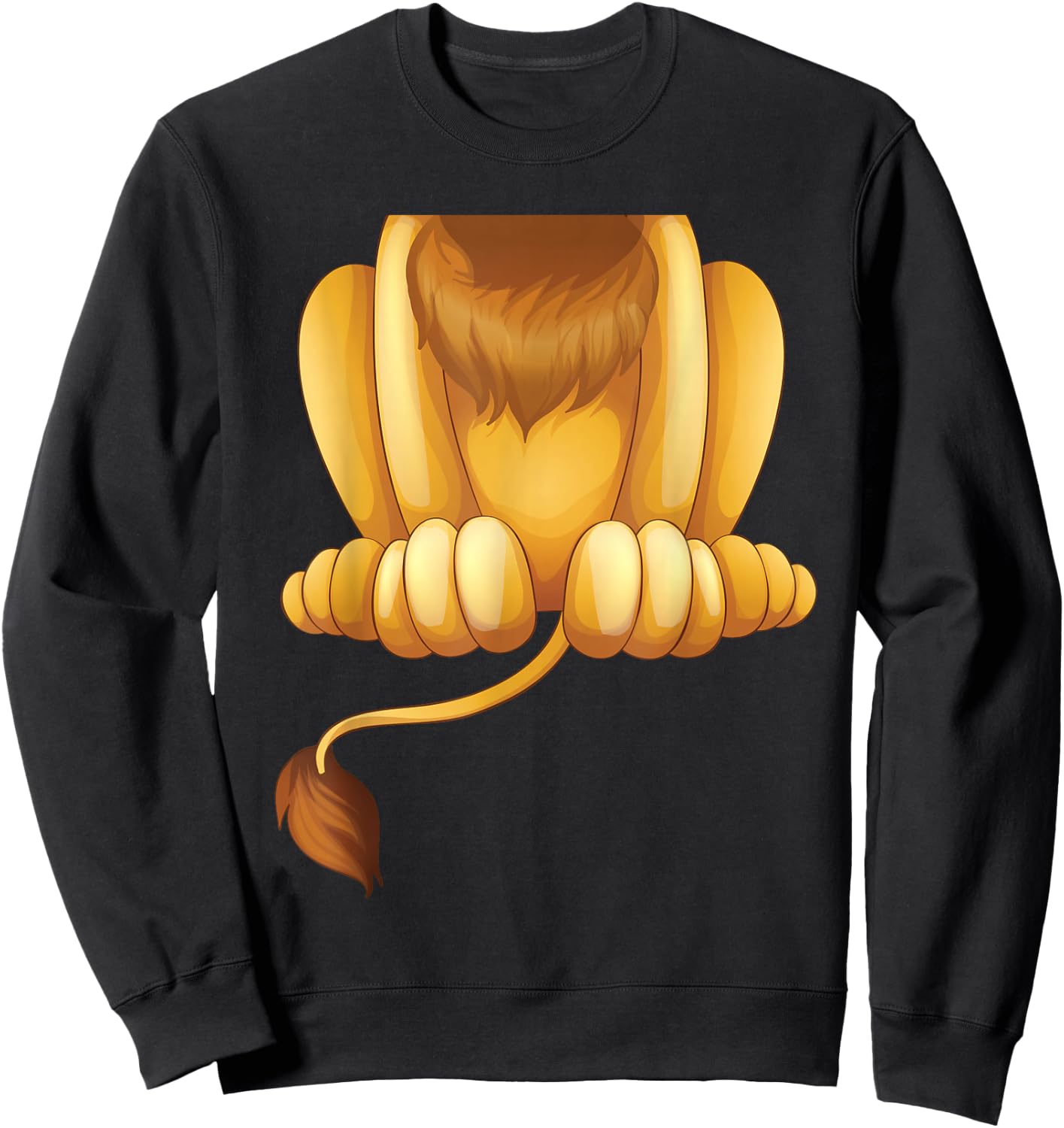 Headless Lion Lazy DIY Halloween Costume Funny Animal Body Sweatshirt - Sweatshirt | Black