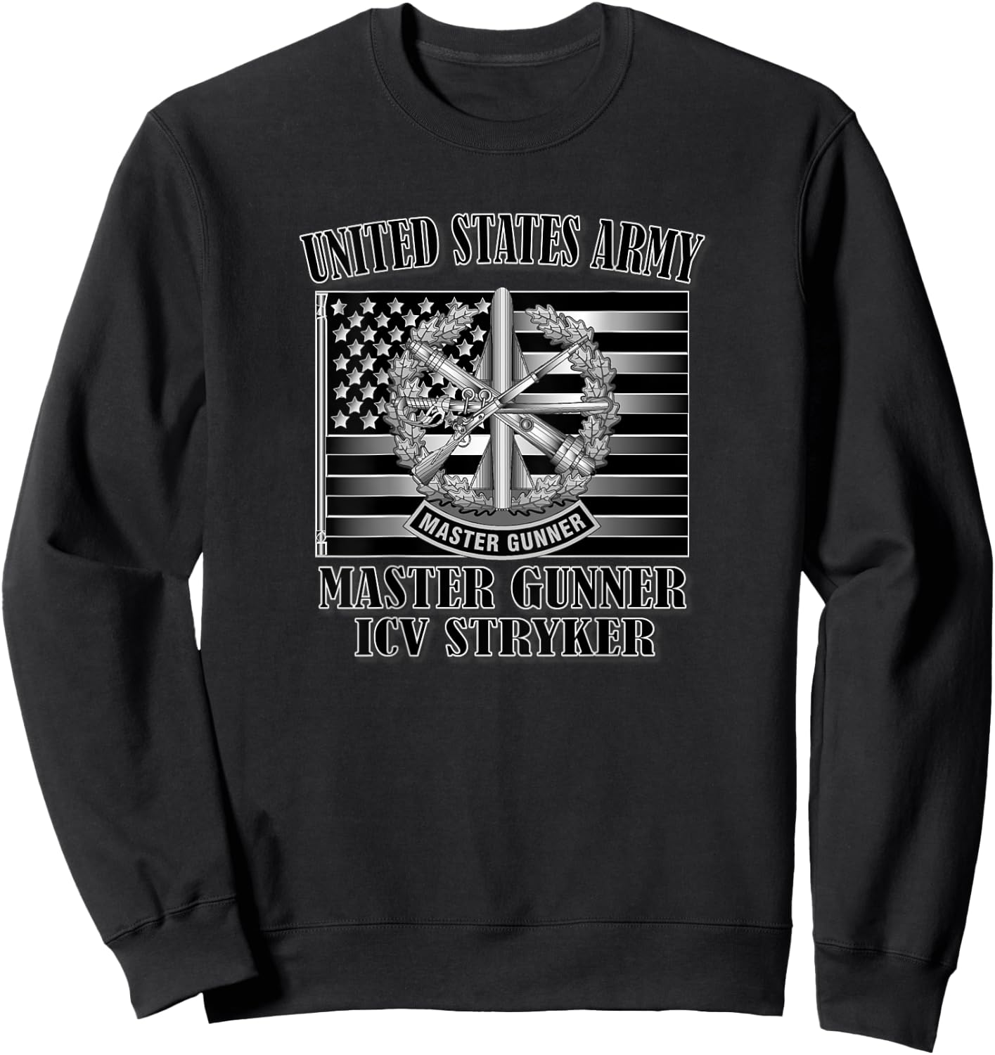 Master Gunner- ICV Stryker (Back Design) Sweatshirt - Sweatshirt | Black