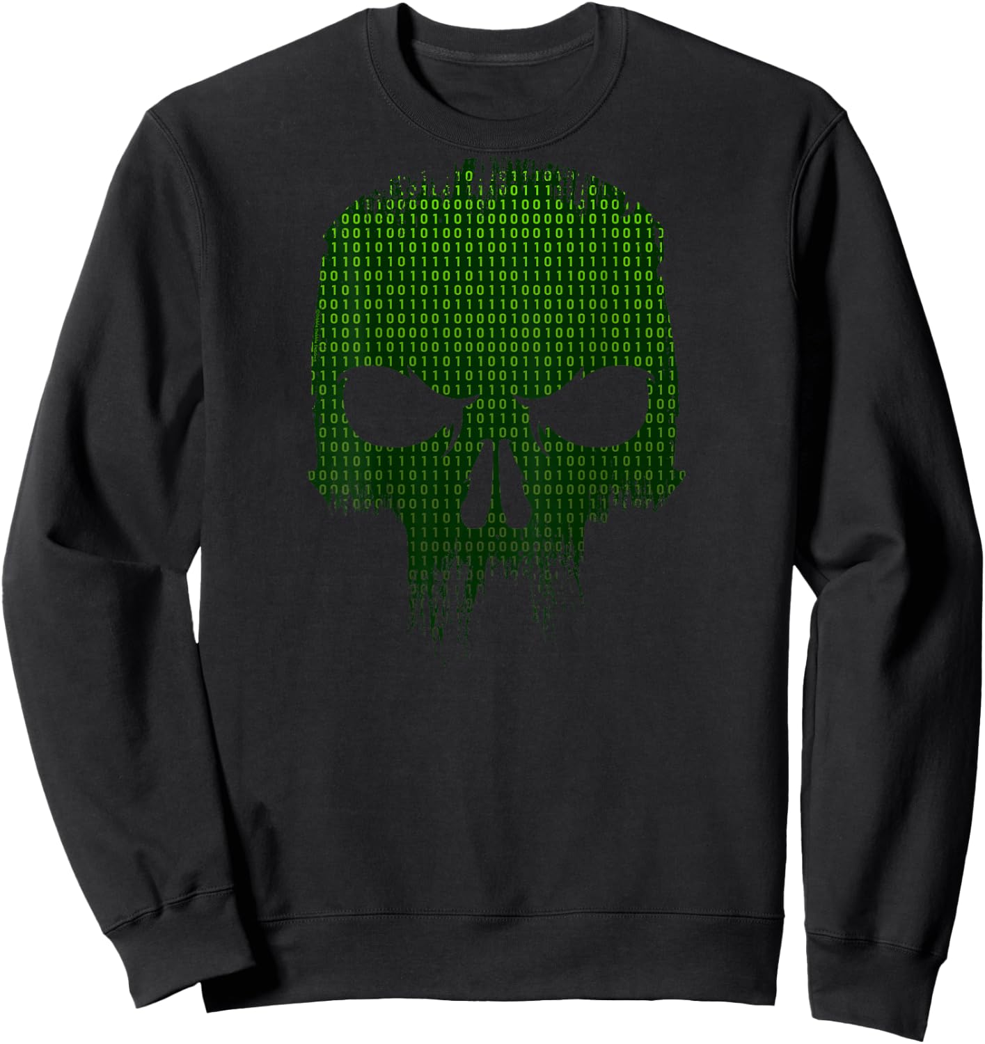 On Back Binary Code Skull Programmer Developer Tech Geek Sweatshirt - Sweatshirt | Black
