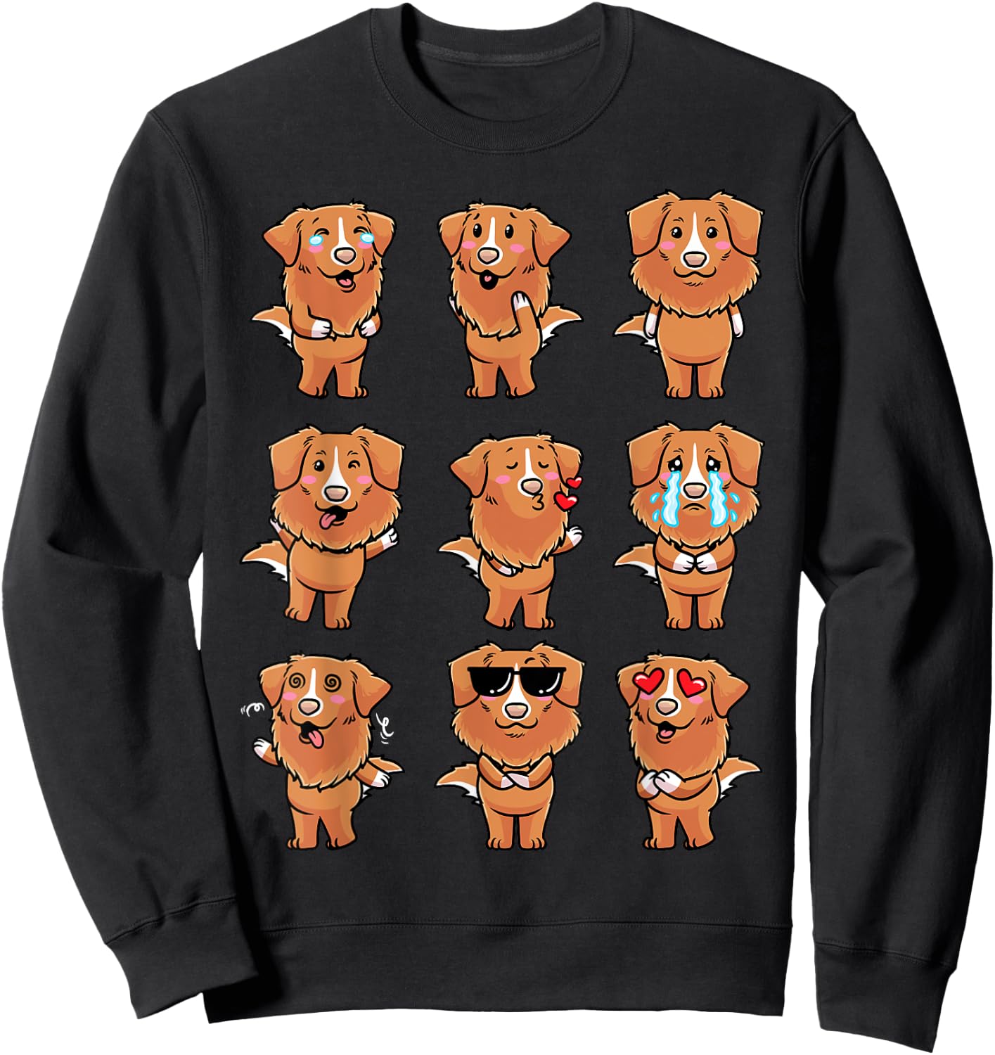 Thembtollermal Nova Scotia Duck Tolling Retriever Dog Emotions Sweatshirt - Sweatshirt | Black