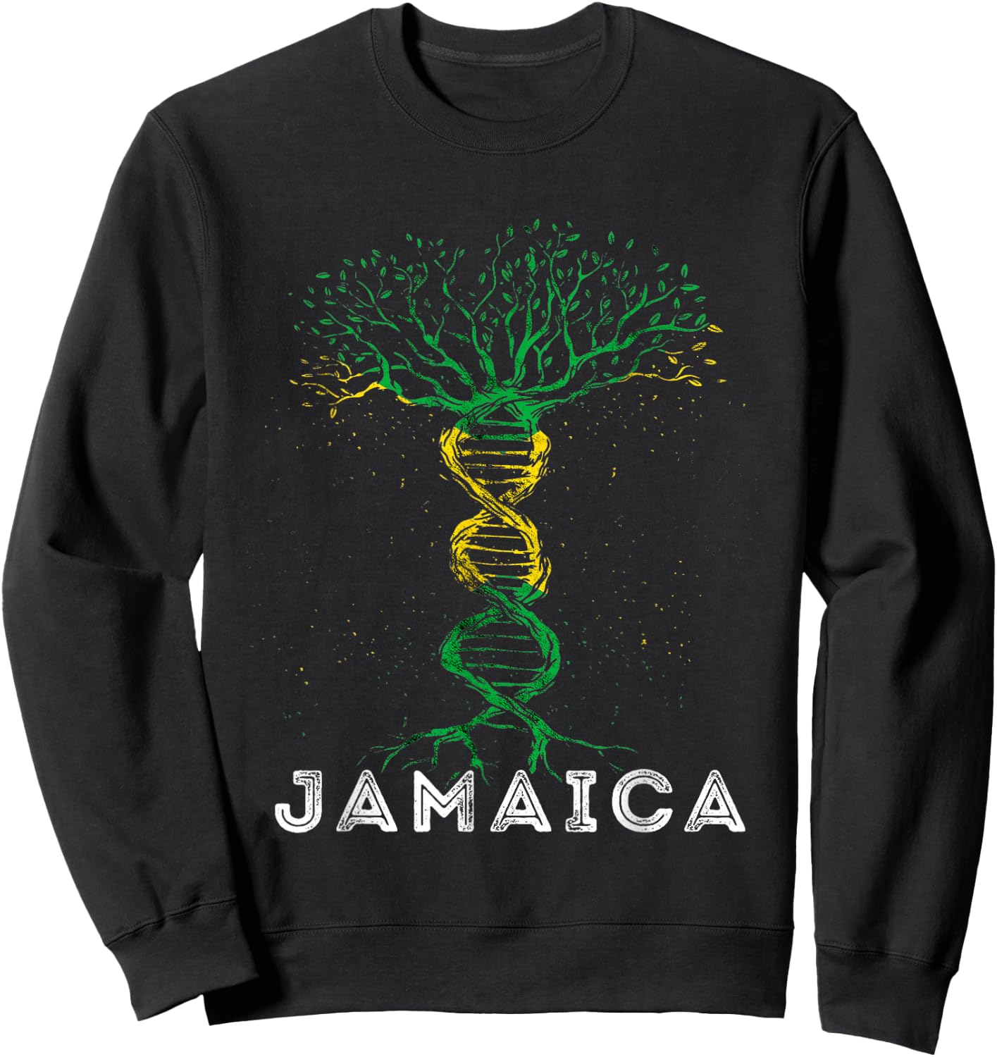 Jamaica Flag Tree Jamaican Roots Heritage Jamaican Pride Sweatshirt - Sweatshirt | Black