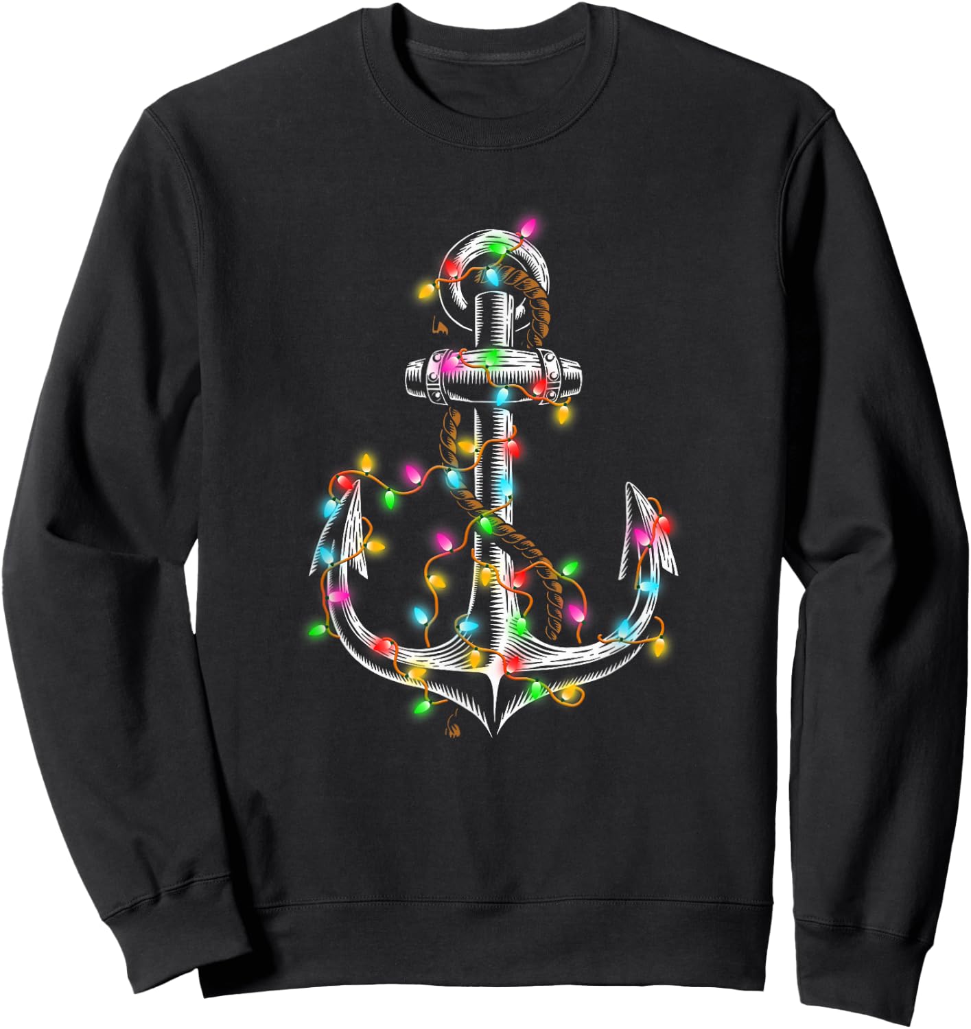 Christmas Lights Boating Sailing Cruise Boat Gifts Sweatshirt - Sweatshirt | Black