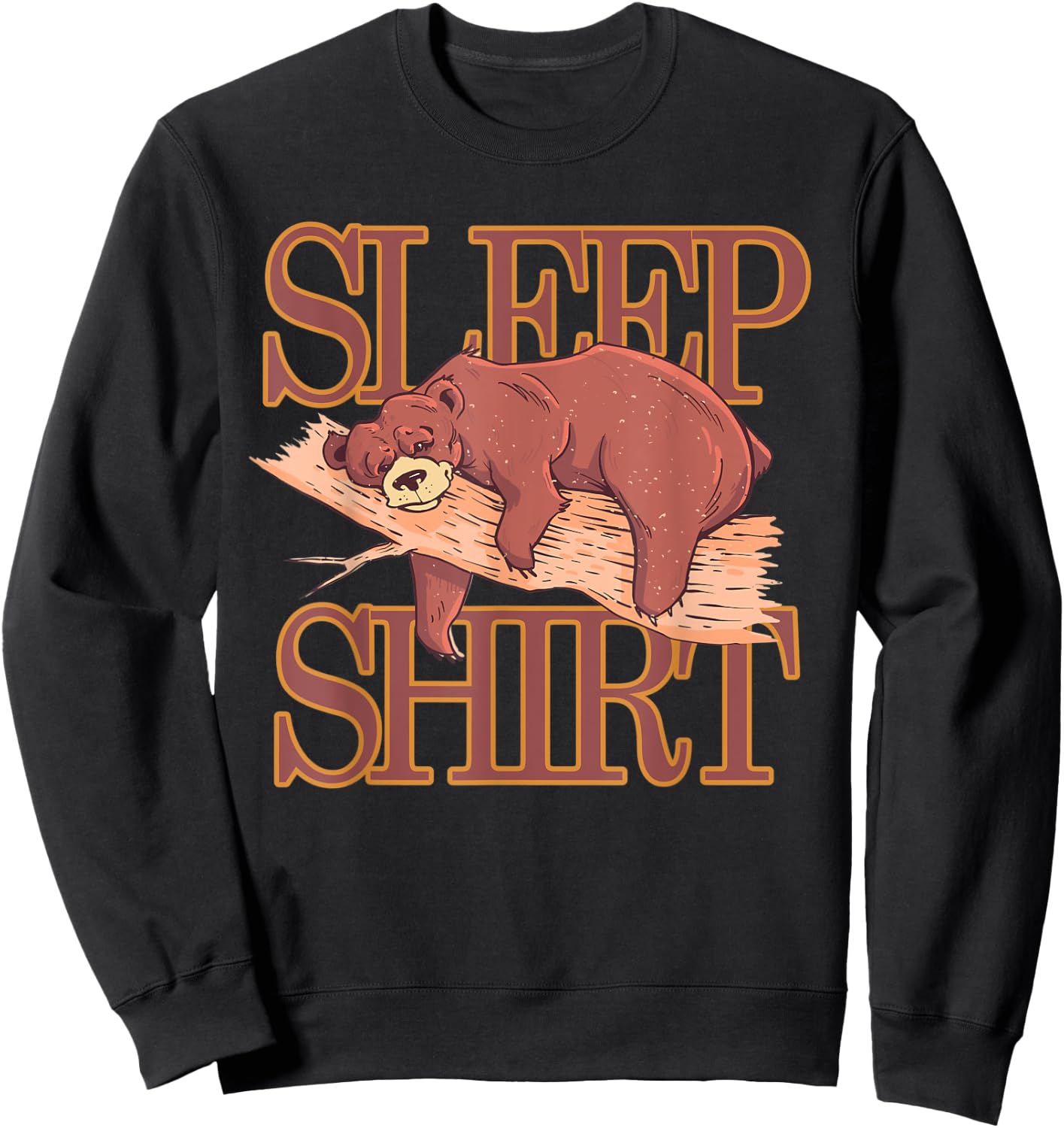 Sleep shirt pajamas pajamas nightgown bear gift Sweatshirt - Sweatshirt | Black