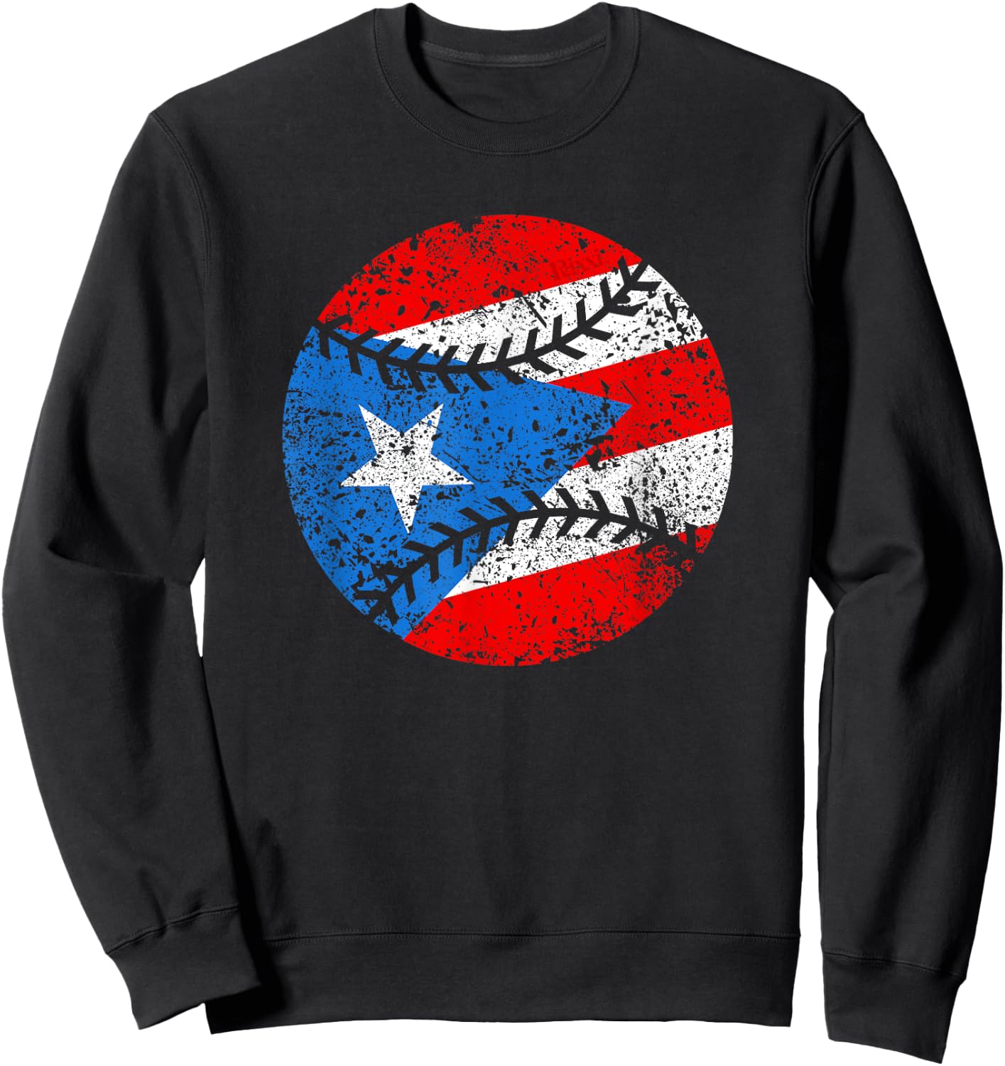 Puerto Rican Baseball Proud Boricua Flag Puerto Rico Sweatshirt - Sweatshirt | Black