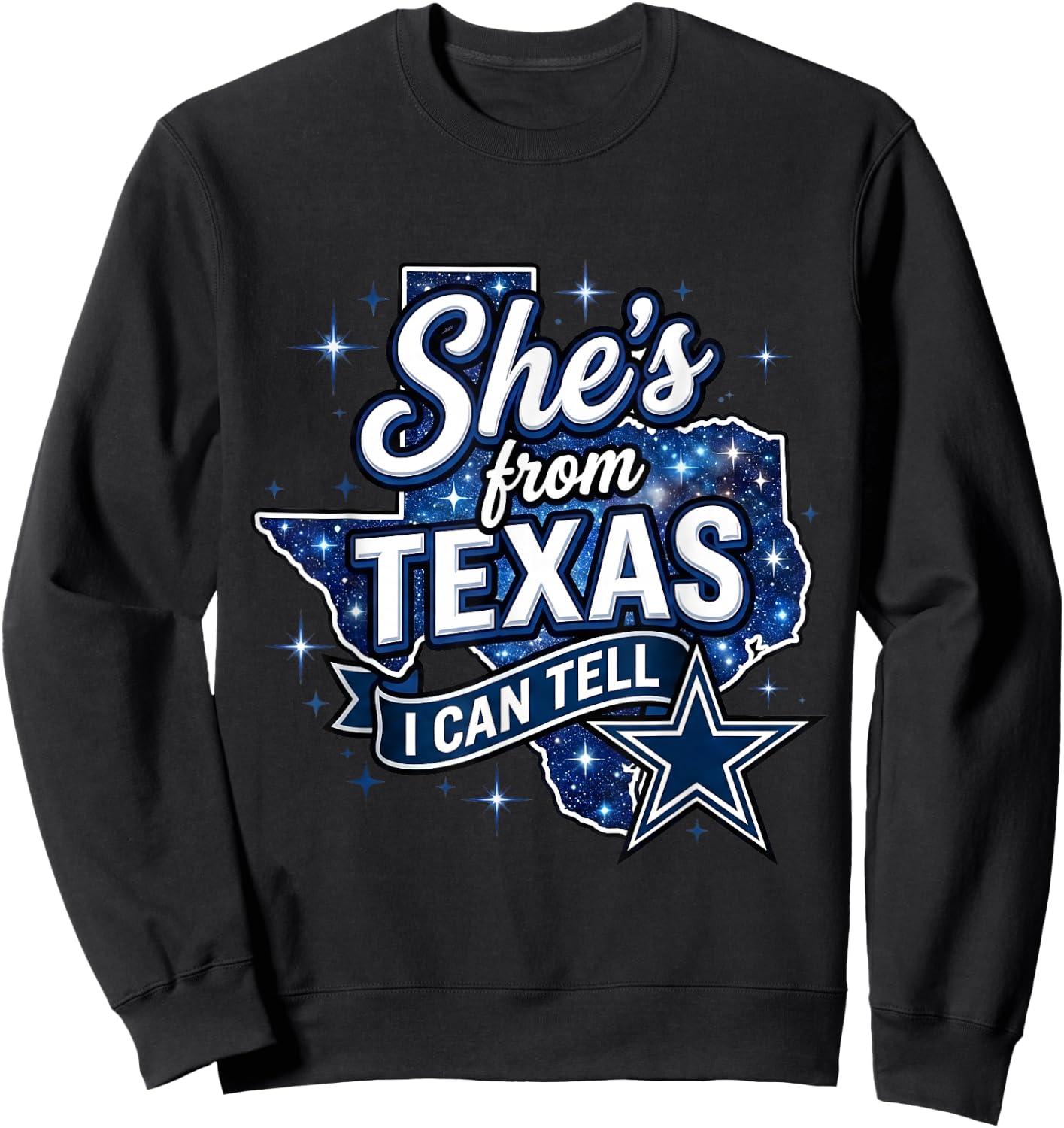 She's from Texas I Can Tell Retro Texas Girl Cowboy Sweatshirt - Sweatshirt | Black
