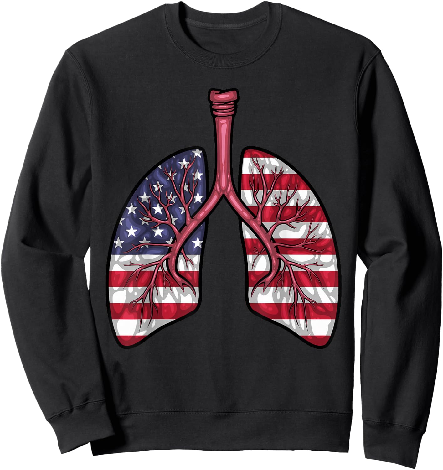 Cool Respiratory Therapy Men Women US Flag Patriotic RT Sweatshirt - Sweatshirt | Black