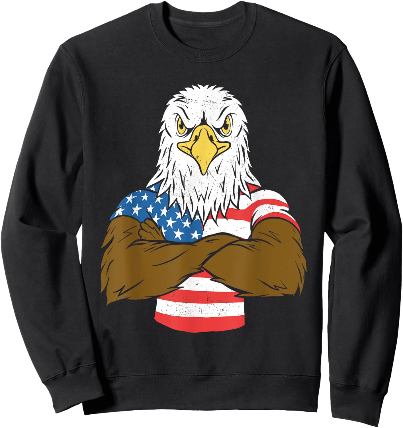 Patriotic Bald Eagle - USA American Flag 4th of July Fourth Sweatshirt - Sweatshirt | Black