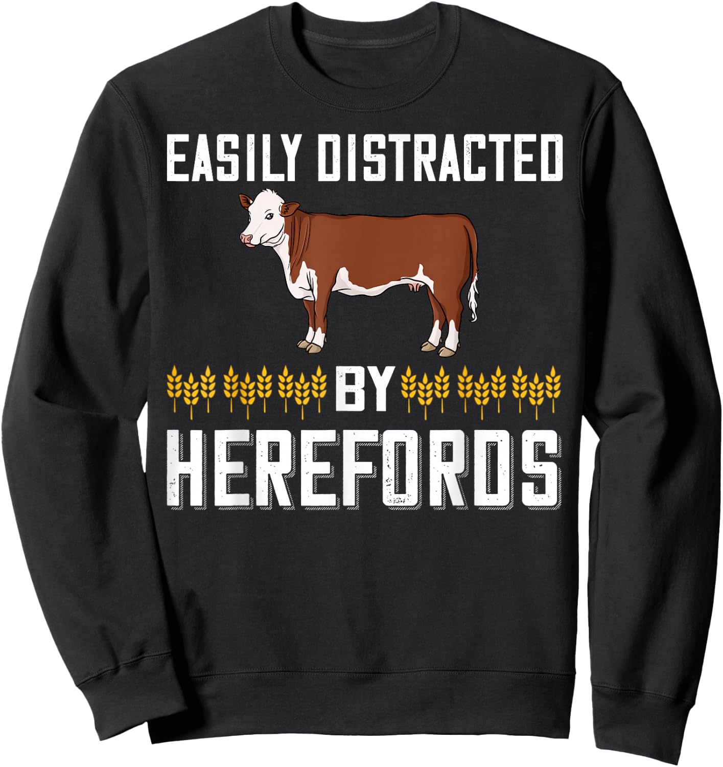 Hereford Cow Cattle Bull Beef Farm Sweatshirt - Sweatshirt | Black