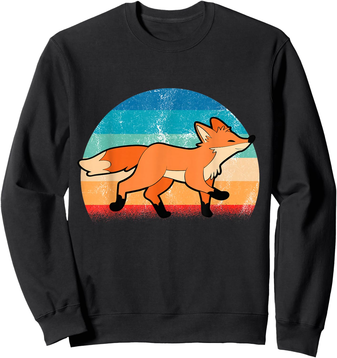 Fox Red Foxes Girls' Smart Vintage Wildlife Sweatshirt - Sweatshirt | Black
