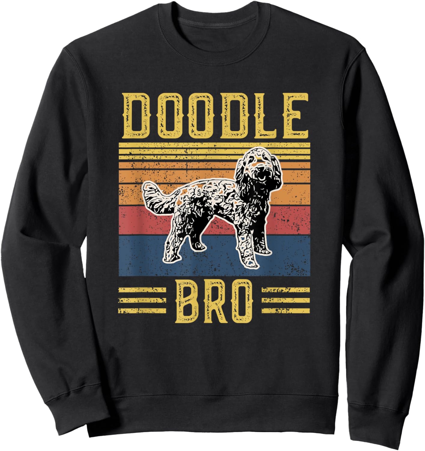 Vintage Doodle Bro Brother - Aussie Doodle & Goldendoodle Sweatshirt - Sweatshirt | Black