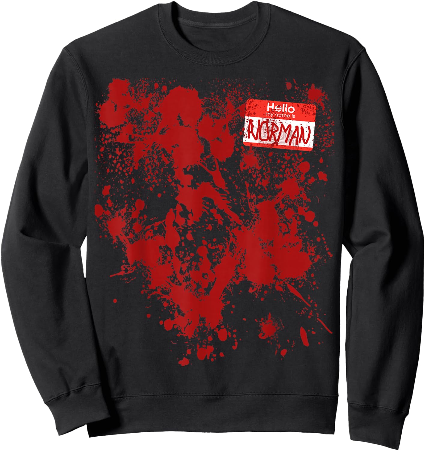 Hello My Name Is Norman Bloody Funny Halloween Costume Sweatshirt - Sweatshirt | Black