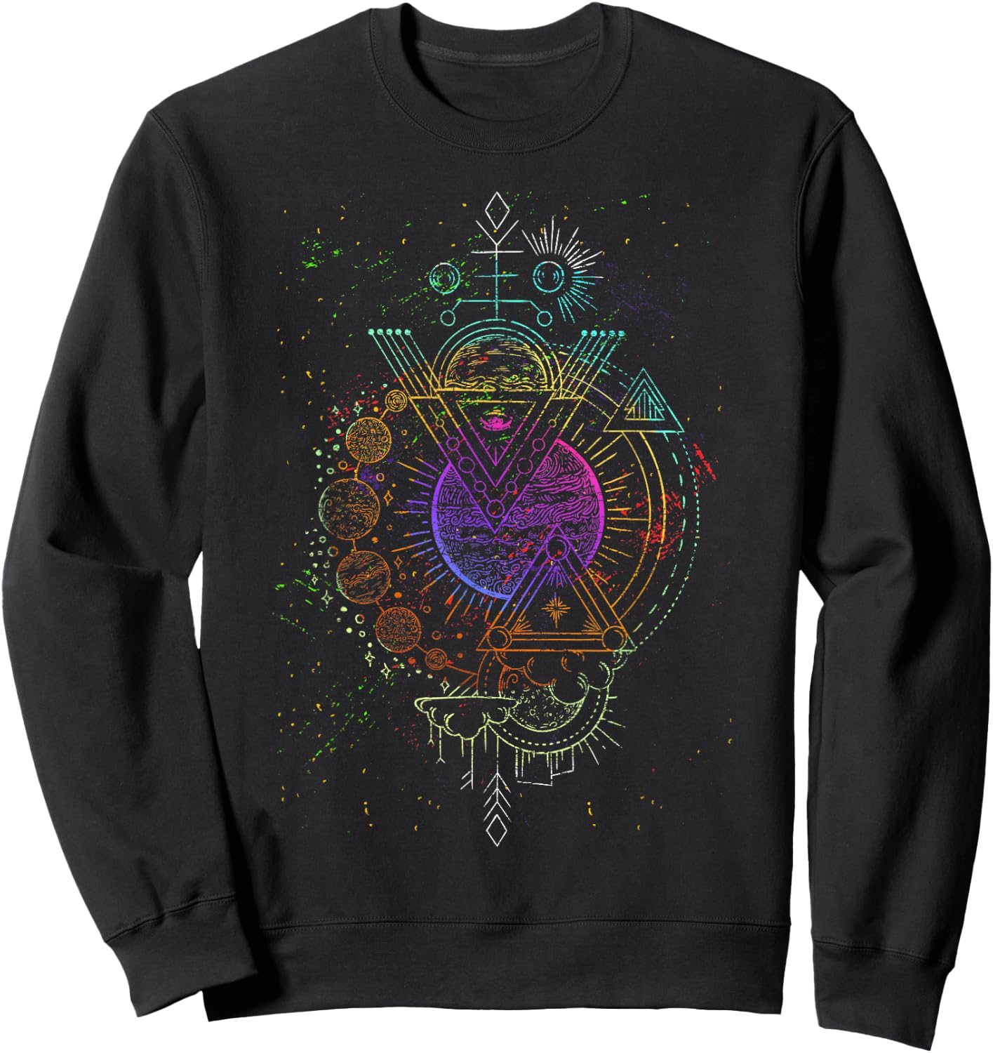 Mysticism Witchcraft Pagan Sacred Geometry Occult Sweatshirt - Sweatshirt | Black