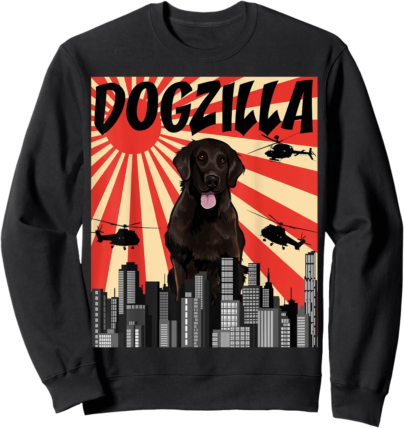 funny dog flat coated retriever Men Women Girls Kids Sweatshirt - Sweatshirt | Black