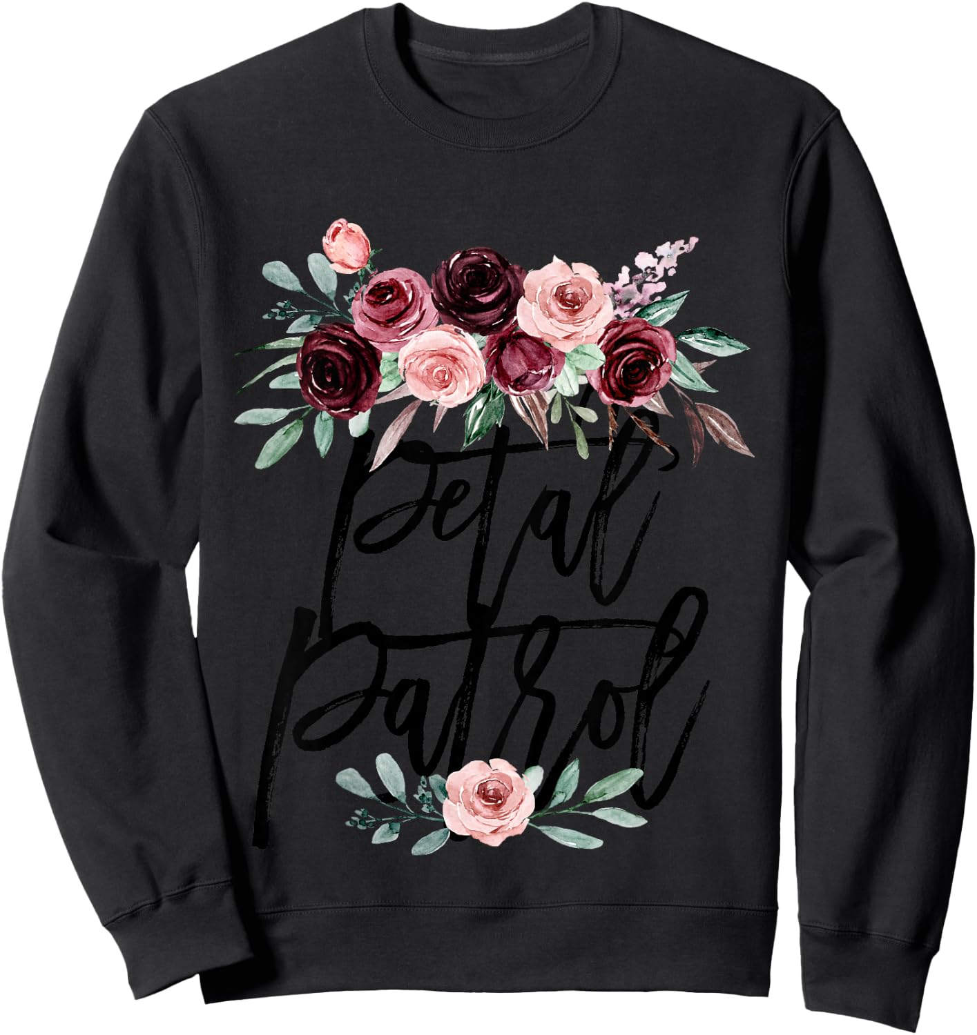 Bridesmaid Proposal for Toddler Girls Petal Patrol Floral Sweatshirt - Sweatshirt | Black