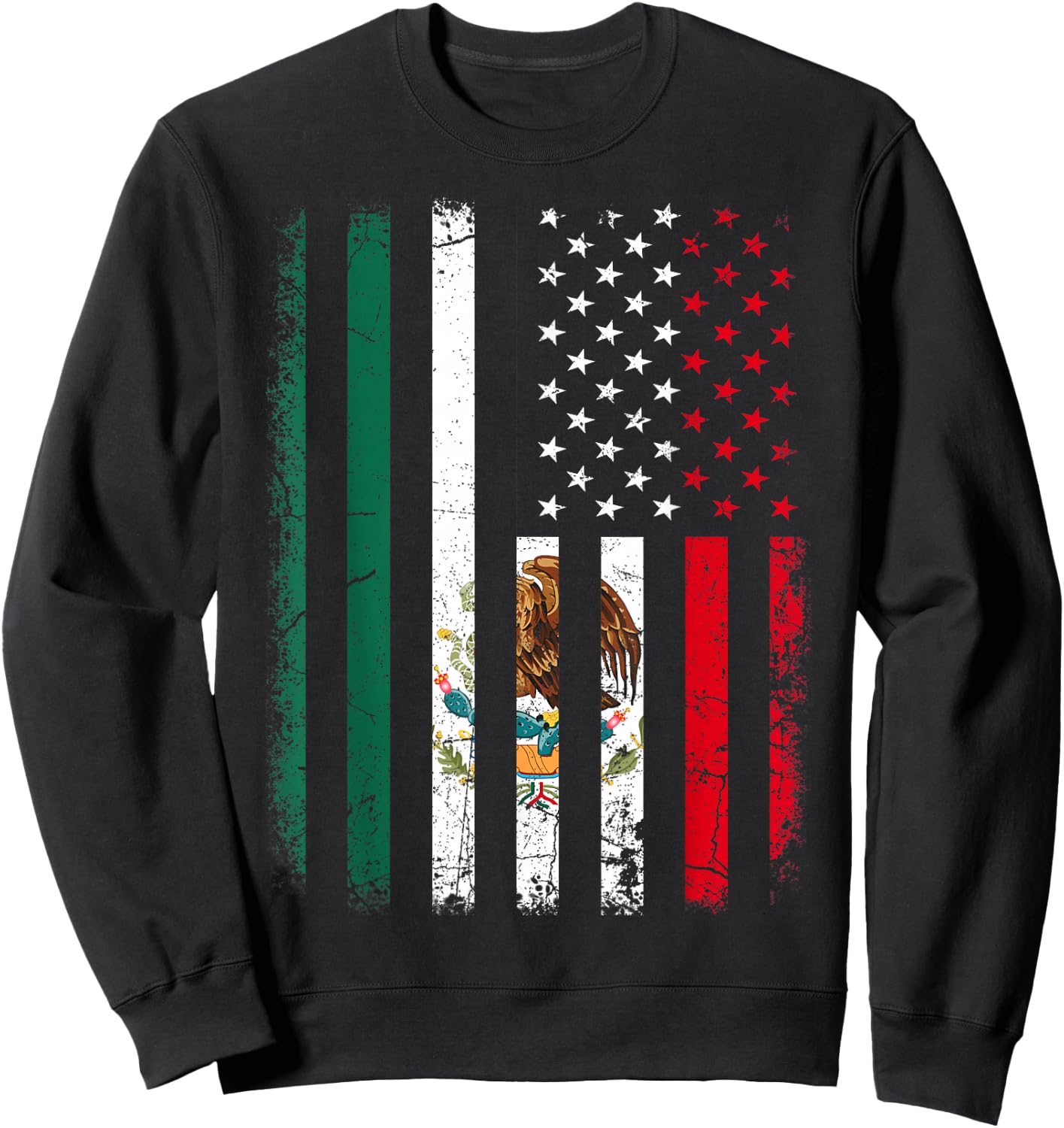 Mexican American Flag Mexican Roots Mexico America Small Sweatshirt - Sweatshirt | Black