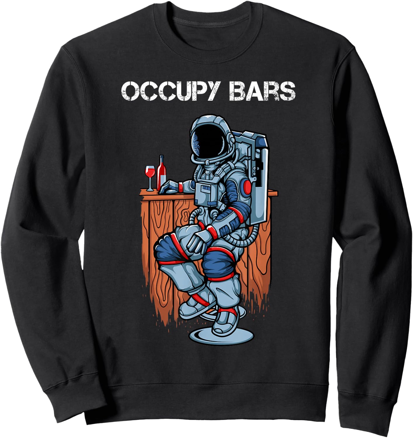 Space Force Red Planet Mars Astronaut Occupy Bars Sweatshirt - Sweatshirt | Black