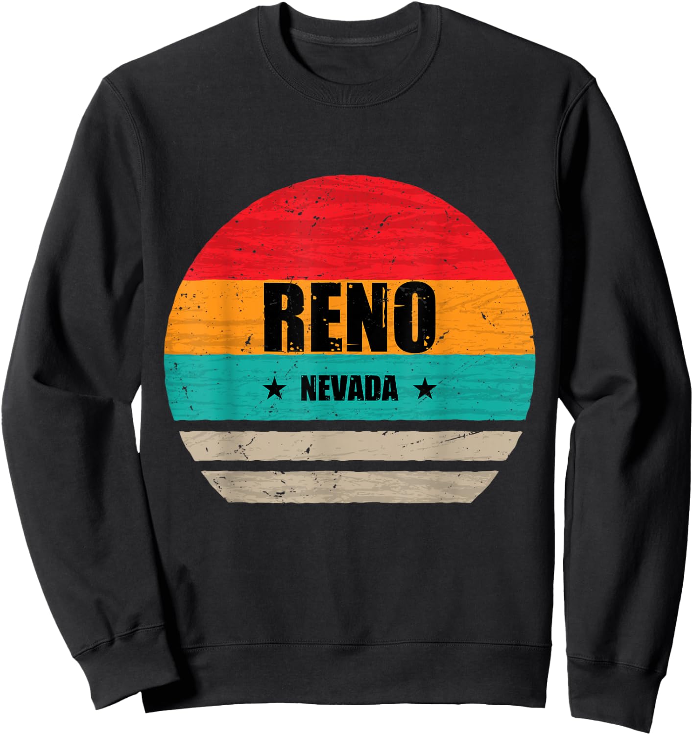 Reno Nevada Retro Vintage Sunset US State Reno Sweatshirt - Sweatshirt | Black