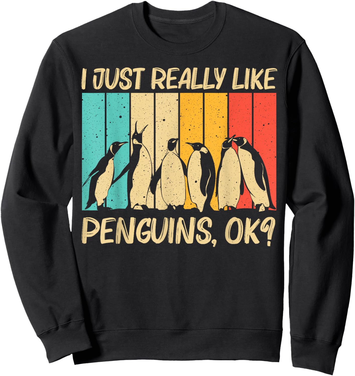 Cool Penguin Design Women Emperor Penguin Bird Lover Sweatshirt - Sweatshirt | Black