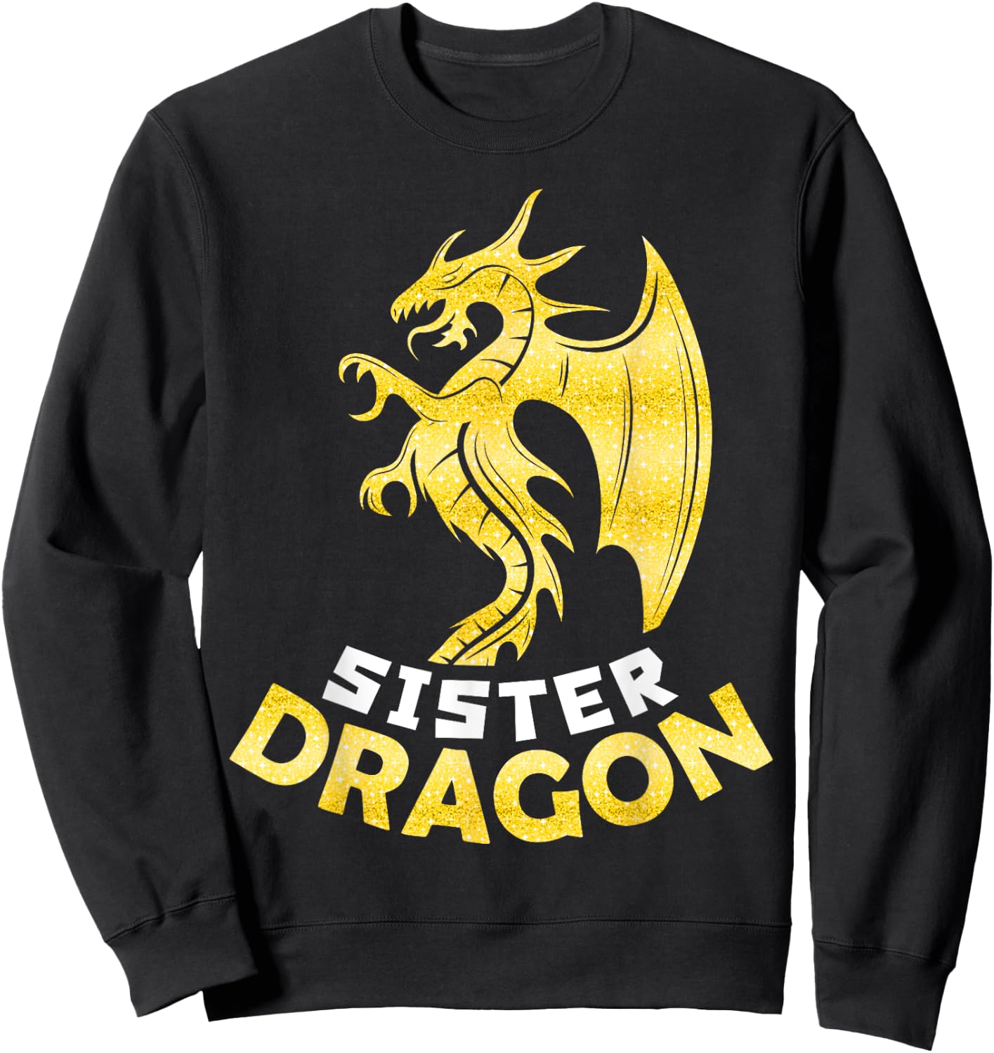 Sister Dragon Cute Dragon Lover Matching Family Birthday Sweatshirt - Sweatshirt | Black