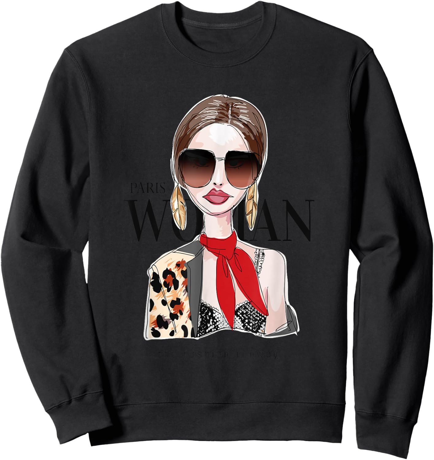 Paris Woman The Most Beauty Lady Graphic & Cool Designs Sweatshirt - Sweatshirt | Black