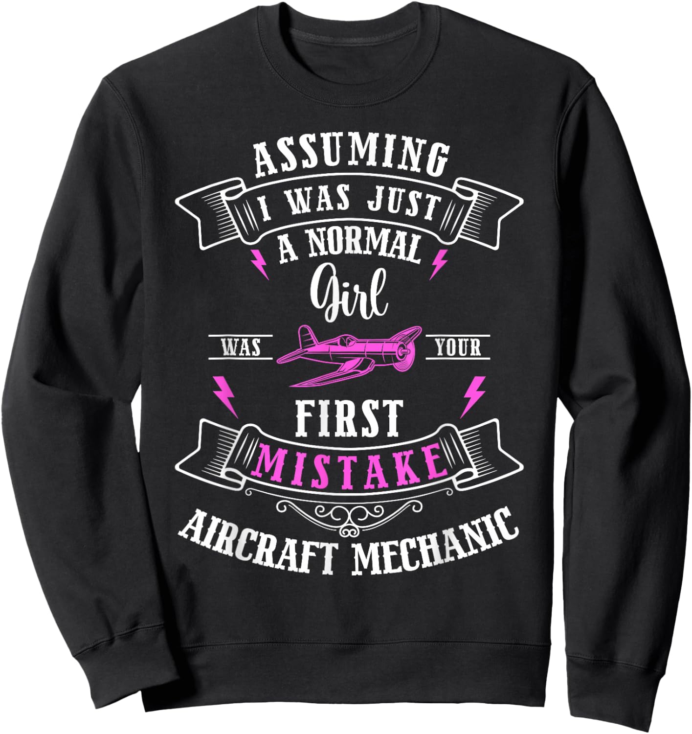 Aviation Mechanic Airplane Mechanic Female Aircraft Mechanic Sweatshirt - Sweatshirt | Black
