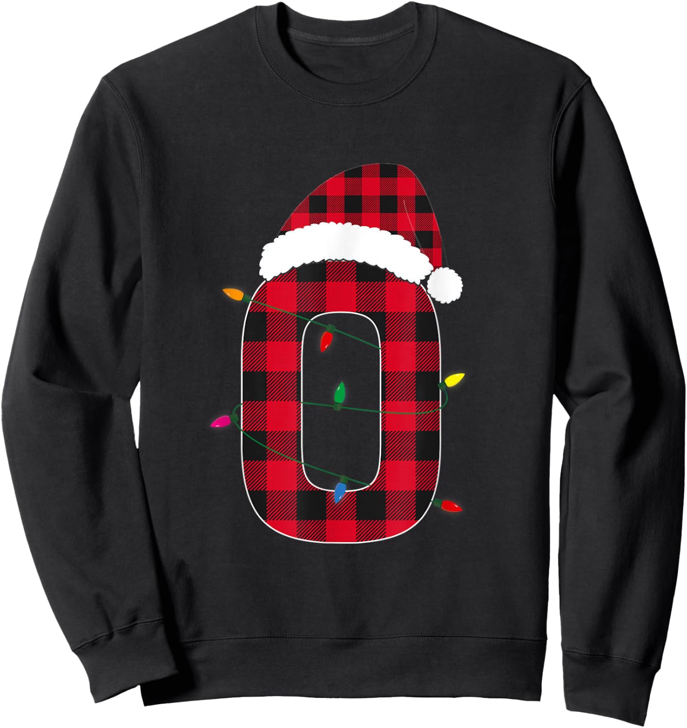 Awesome Letter O Initial Name Buffalo Plaid Christmas Sweatshirt - Sweatshirt | Black