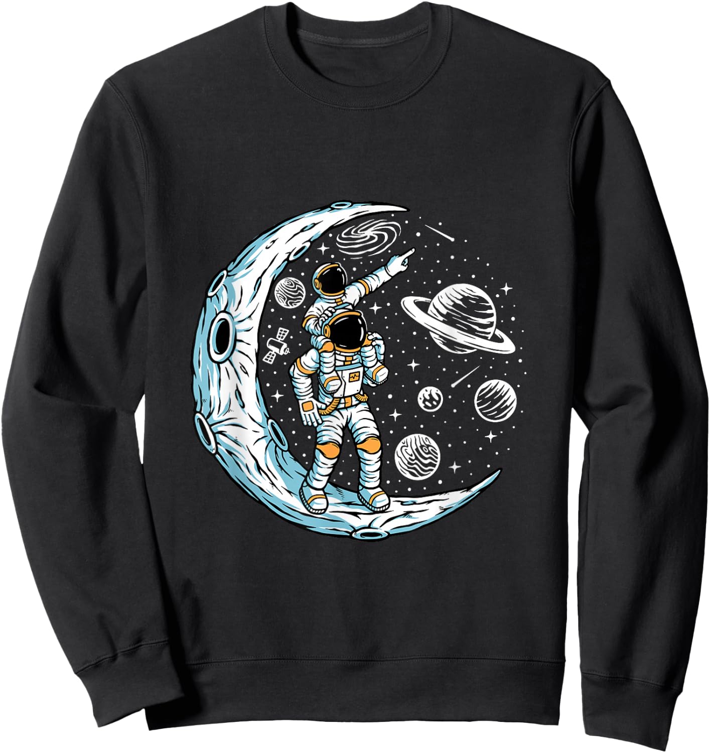 Astronaut Father And Son In Space Sweatshirt - Sweatshirt | Black