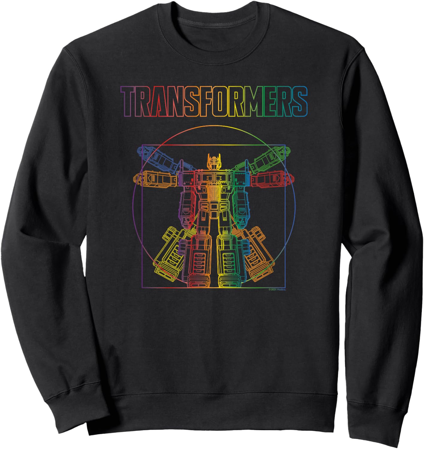Transformers Pride Vitruvian Optimus Prime Logo Sweatshirt - Sweatshirt | Black