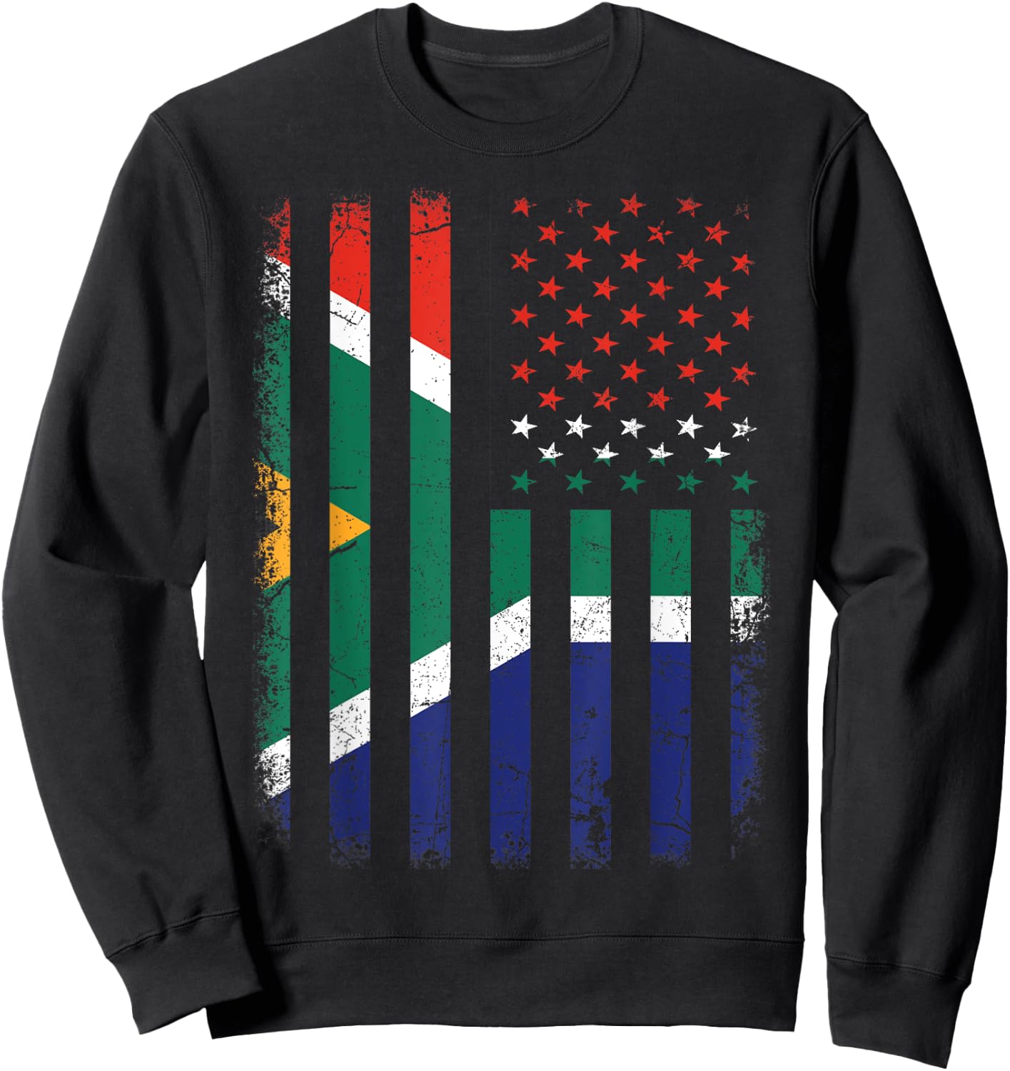 South African American Flag South African Roots South Africa Women Kids Men Sweatshirt - Sweatshirt | Black