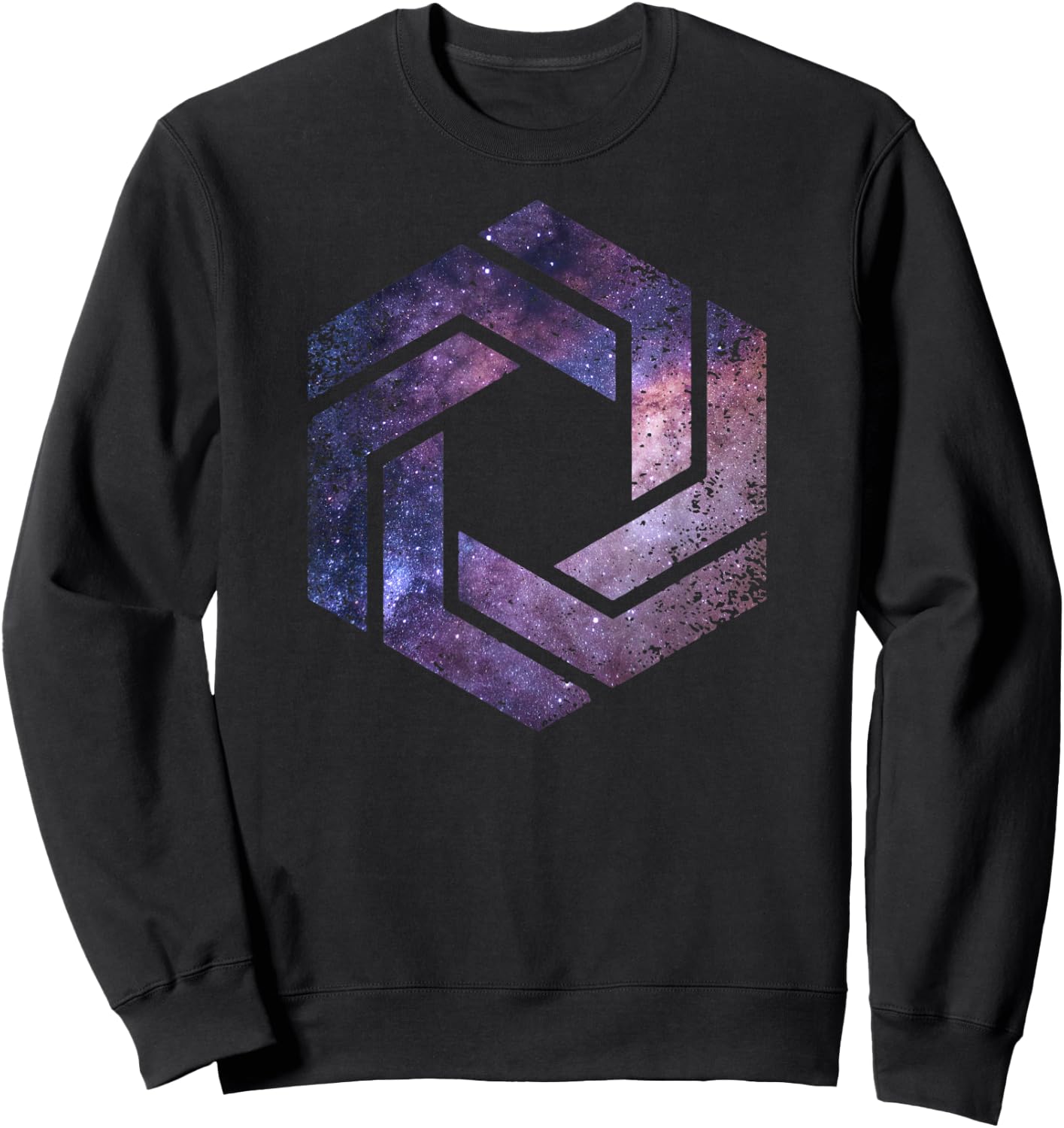 Geometric Space - Sacred Geometry Shape Hexagon Symbol Poison Sweatshirt - Sweatshirt | Black