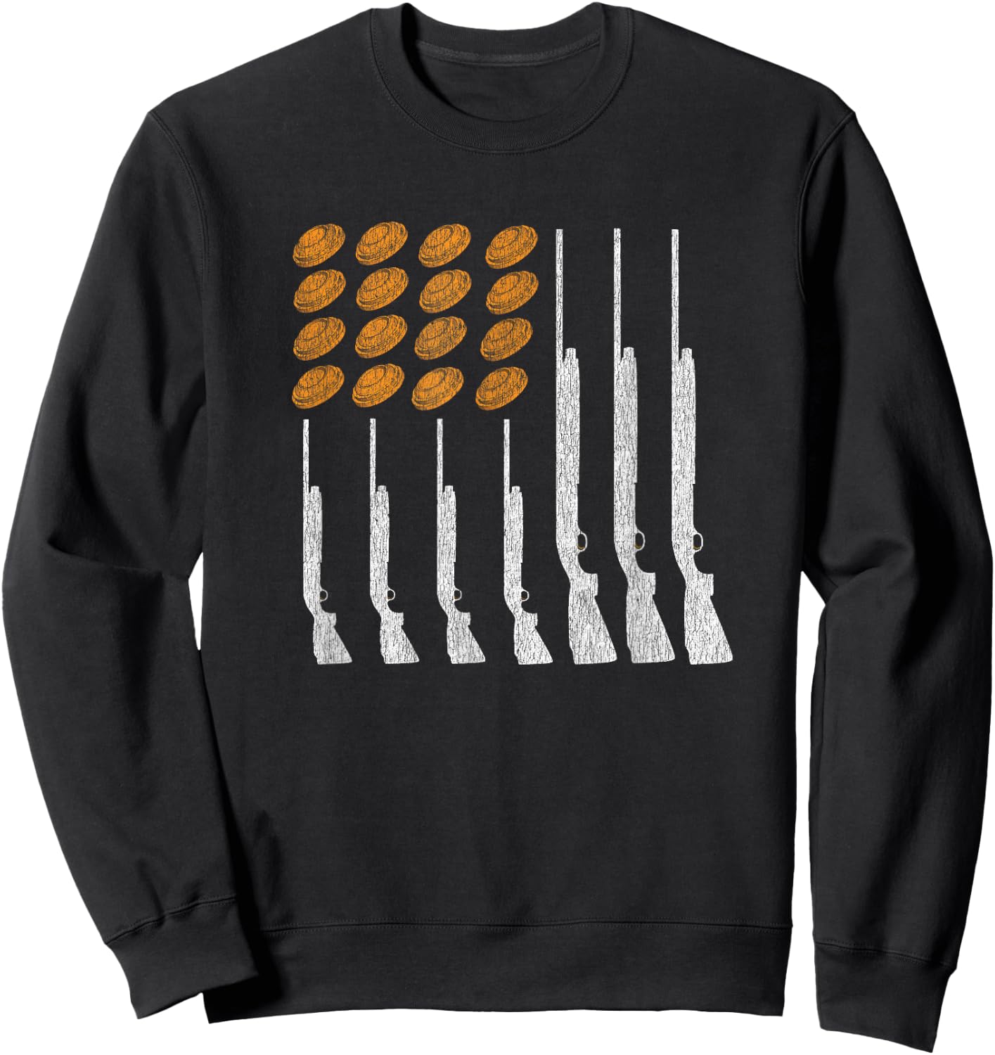 Clay Target Shooting Trap Skeet American Flag Patriotic Sweatshirt - Sweatshirt | Black