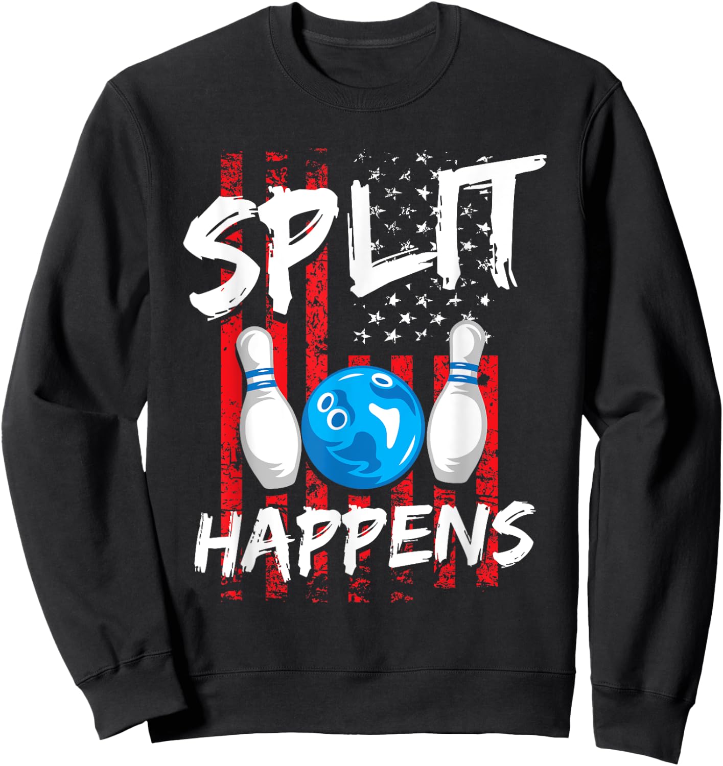 Split Happens - Bowler Men Funny Bowling Sweatshirt - Sweatshirt | Black