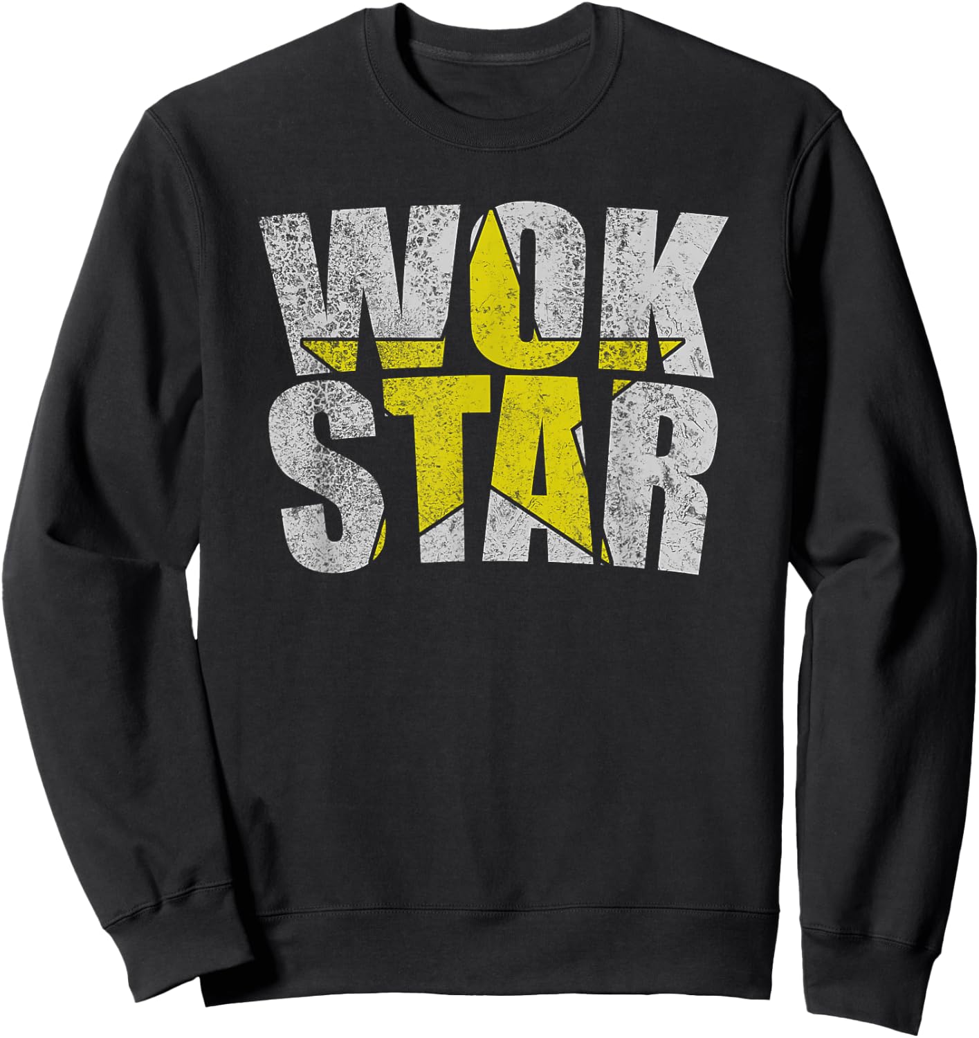 WOK STAR - Funny vintage food lovers women Sweatshirt - Sweatshirt | Black