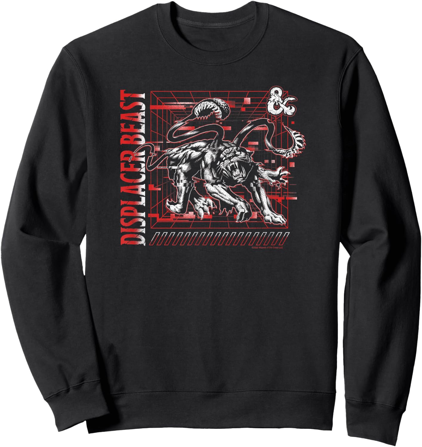 Dungeons & Dragons Displacer Beast Glitch Poster Sweatshirt - Sweatshirt | Black